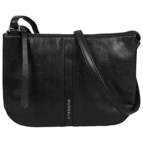   Burkely Nalan fekete női bőr válltáska, crossbody 24 × 17 × 2,5 cm