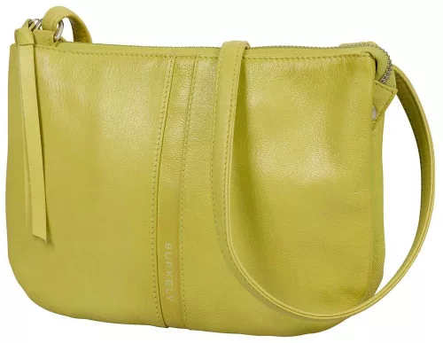 Burkely Nalan világoszöld női bőr válltáska, crossbody 24 × 17 × 2,5 cm