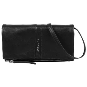   Burkely Nalan fekete női bőr válltáska, crossbody 20 × 9 × 3 cm