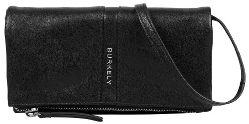 Burkely Nalan fekete női bőr válltáska, crossbody 20 × 9 × 3 cm