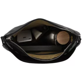   Burkely Ledger Hobo fekete női bőr válltáska 30 x 26,5 cm