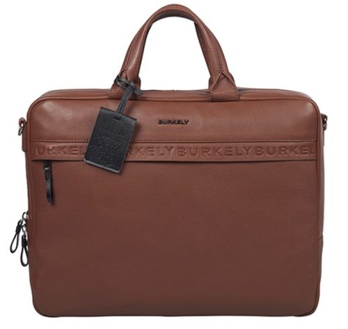 Burkely Bold Bobby konyakbarna bőr laptoptáska 15.6"  41 x 31 cm