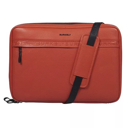 Burkely Bold Bobby Sleeve piros bőr laptoptáska, oldaltáska 15.6"  39 x 28 cm