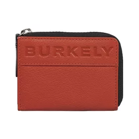   Burkely On The Move piros színű, bőr pénztárca, kártyatartó, RFID védelemmel