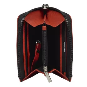   Burkely On The Move piros színű, bőr pénztárca, kártyatartó, RFID védelemmel