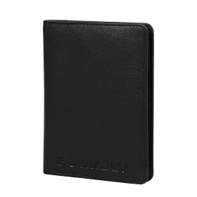   Burkely MADOX fekete bőr útlevéltartó, irattartó 15 × 11 cm