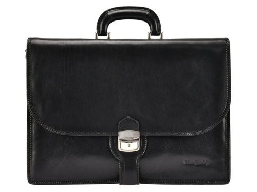 Pierre Cardin 1009 RM02 fekete férfi bőr aktatáska 42 x 31 x 13 cm
