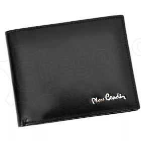   Pierre Cardin férfi bőr pénztárca, fekete, 12,5 × 9,5 cm