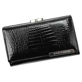   Gregorio GF108 fekete női bőr pénztárca 14.5 x 8.5 x 3 cm