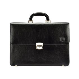   Stefania B550 BY fekete uniszex bőr aktatáska 37.5 x 27 x 12 cm