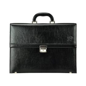   Stefania B803 BY fekete férfi bőr aktatáska, laptop 15,6" 40 x 31 x 11 cm