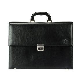   Stefania B865 BY fekete uniszex bőr aktatáska, laptop 15,6" 40 x 30 x 11 cm
