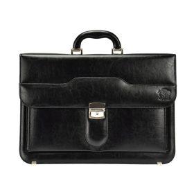   Stefania B354 BY fekete uniszex bőr aktatáska 40.5 x 30 x 15 cm