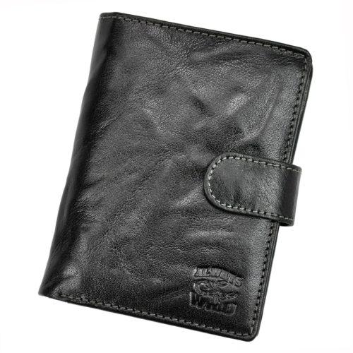 Always Wild N4L-BC RFID fekete férfi bőr pénztárca 10.3 x 12.7 x 2.5 cm