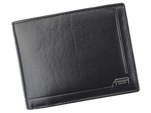 Rovicky CPR-046-BAR fekete férfi bőr pénztárca 12.5 x 9.5 x 2 cm 