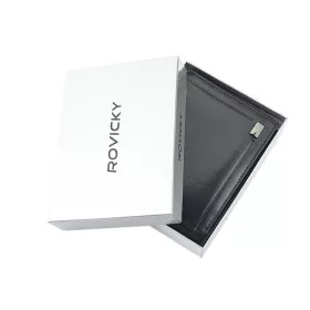   Rovicky CPR-046-BAR fekete férfi bőr pénztárca 12.5 x 9.5 x 2 cm 