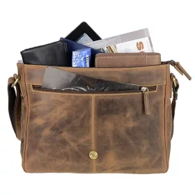 Greenburry bőr fekvő válltáska, oldaltáska 14"