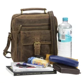   Greenburry férfi bőr oldaltáska, kézi fogóval 25 x 27 cm