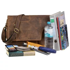  Greenburry nagyméretű férfi bőr oldaltáska, laptoptartóval 41 x 32 cm