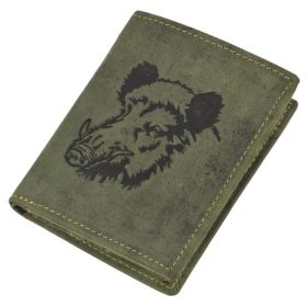  Greenburry vaddisznó mintás vadász bőr pénztárca, oliva