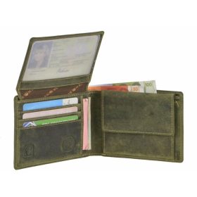   Greenburry vaddisznó mintás vadász bőr pénztárca, oliva