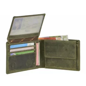   Greenburry vaddisznó mintás vadász bőr pénztárca, oliva