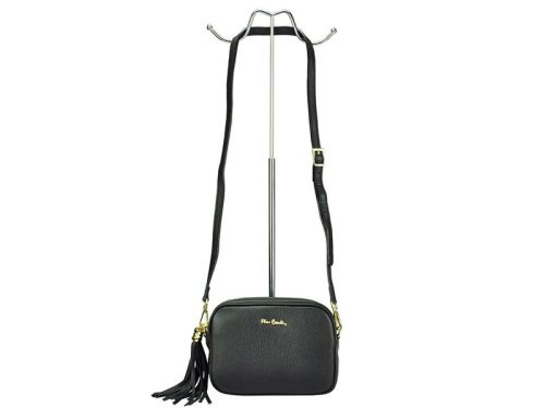 Pierre Cardin FRZ 1501 fekete női bőr váltáska, oldaltáska, crossbody 21 x 16 x 8 cm