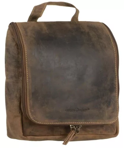 Greenburry barna bőr függeszhető neszeszer, kozmetikai táska