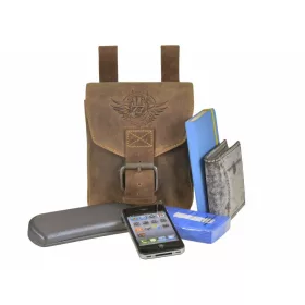 Greenburry motoros barna bőr övtáska