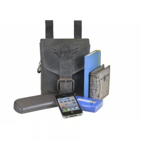 Greenburry motoros fekete bőr övtáska