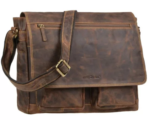 Greenburry férfi bőr oldaltáska, 25 x 27 cm