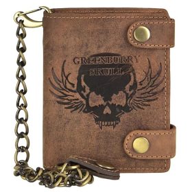 Greenburry koponya mintás bőr pénztárca, barna