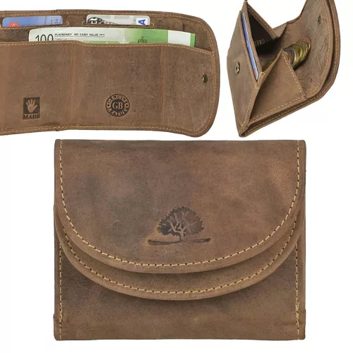 Greenburry uniszex bőr íves mini pénztárca