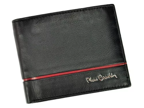 Pierre Cardin SAHARA TILAK15 325 fekete-piros férfi bőr pénztárca 12 x 9.5 x 2.5 cm