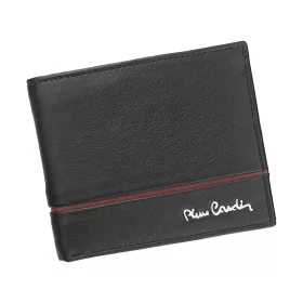   Pierre Cardin SAHARA TILAK15 8824 fekete-piros férfi bőr pénztárca 11 x 9.5 x 2 cm