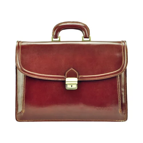 Gregorio 202 konyak férfi bőr aktatáska 40 x 28 x 14 cm