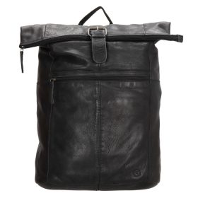   Hide & stitches paint rock fekete valódi bőr hátizsák 15,6 inch (34.5x19.4 cm)