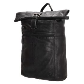   Hide & stitches paint rock fekete valódi bőr hátizsák 15,6 inch (34.5x19.4 cm)