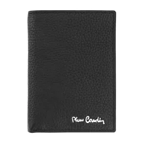   Pierre Cardin férfi álló fekete bőr pénztárca 9 × 13 cm