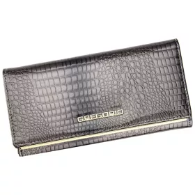   Gregorio SLL-114 szürke női marhabőr pénztárca 17.5 x 9.5 x 3.3 cm