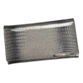   Gregorio GF114 szürke lakkbőr női pénztárca 17.5 x 9.5 x 3.3 cm
