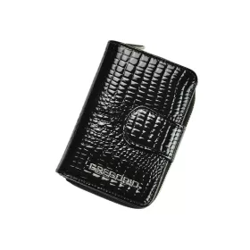   Gregorio GF115 fekete lakkbőr női pénztárca 9.5 x 13 x 3.3 cm