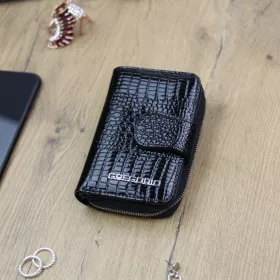   Gregorio GF115 fekete lakkbőr női pénztárca 9.5 x 13 x 3.3 cm