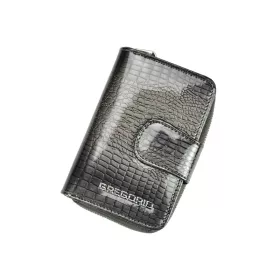   Gregorio GF115 szürke lakkbőr női pénztárca 9.5 x 13 x 3.3 cm