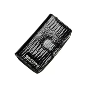   Gregorio GF116 fekete lakkbőr női pénztárca 9.5 x 17 x 3.3 cm