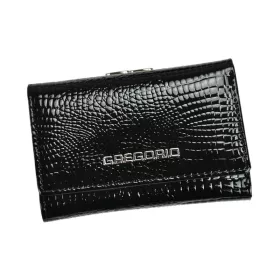   Gregorio GF117 fekete lakkbőr női pénztárca 12.5 x 8 x 3.5 cm