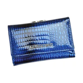   Gregorio GF117 kék lakkbőr női pénztárca 12.5 x 8 x 3.5 cm