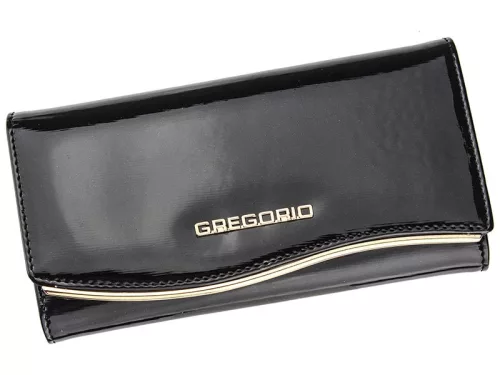 Gregorio ZLF-106 fekete női marhabőr pénztárca 19 x 10 x 3.5 cm