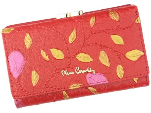 Pierre Cardin 04 PLANT 108 piros női bőr pénztárca 14,5 x 8,5 cm