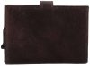 Hide and Stitches sötétbarna bőr pop-up mini pénztárca, kártyatartó 10 × 7 cm
